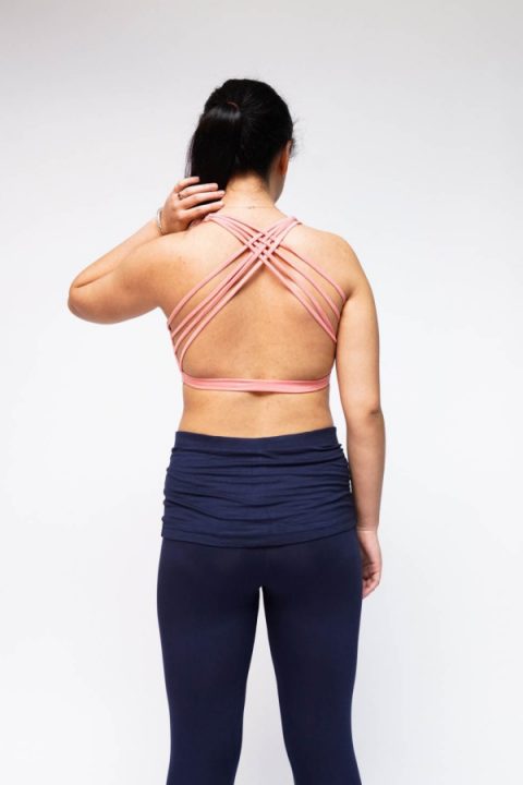 Yomame designer sports bra back profile