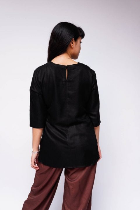 Yomame tunic 3/4 sleeve back profile